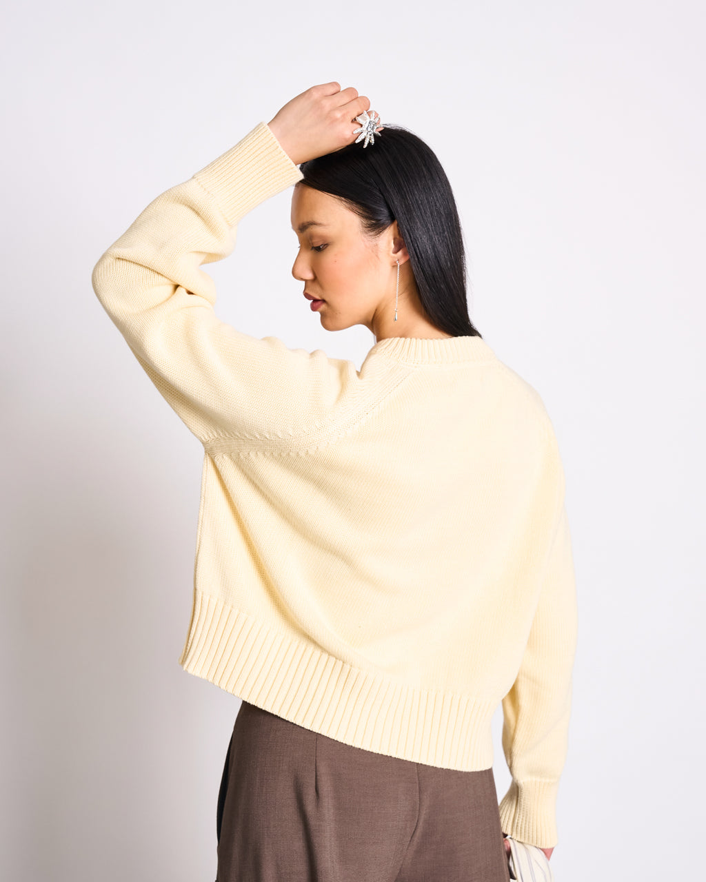 RELAXED CREWNECK CARDIGAN SIVIA BUTTERMILK GOTS Cardigan jan-n-june 5