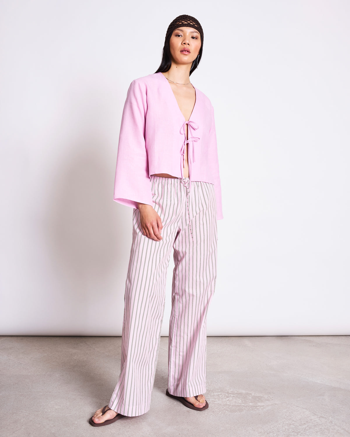 LINEN TIE BLOUSE SKAGEN LIGHT ORCHID Blouses jan-n-june 1
