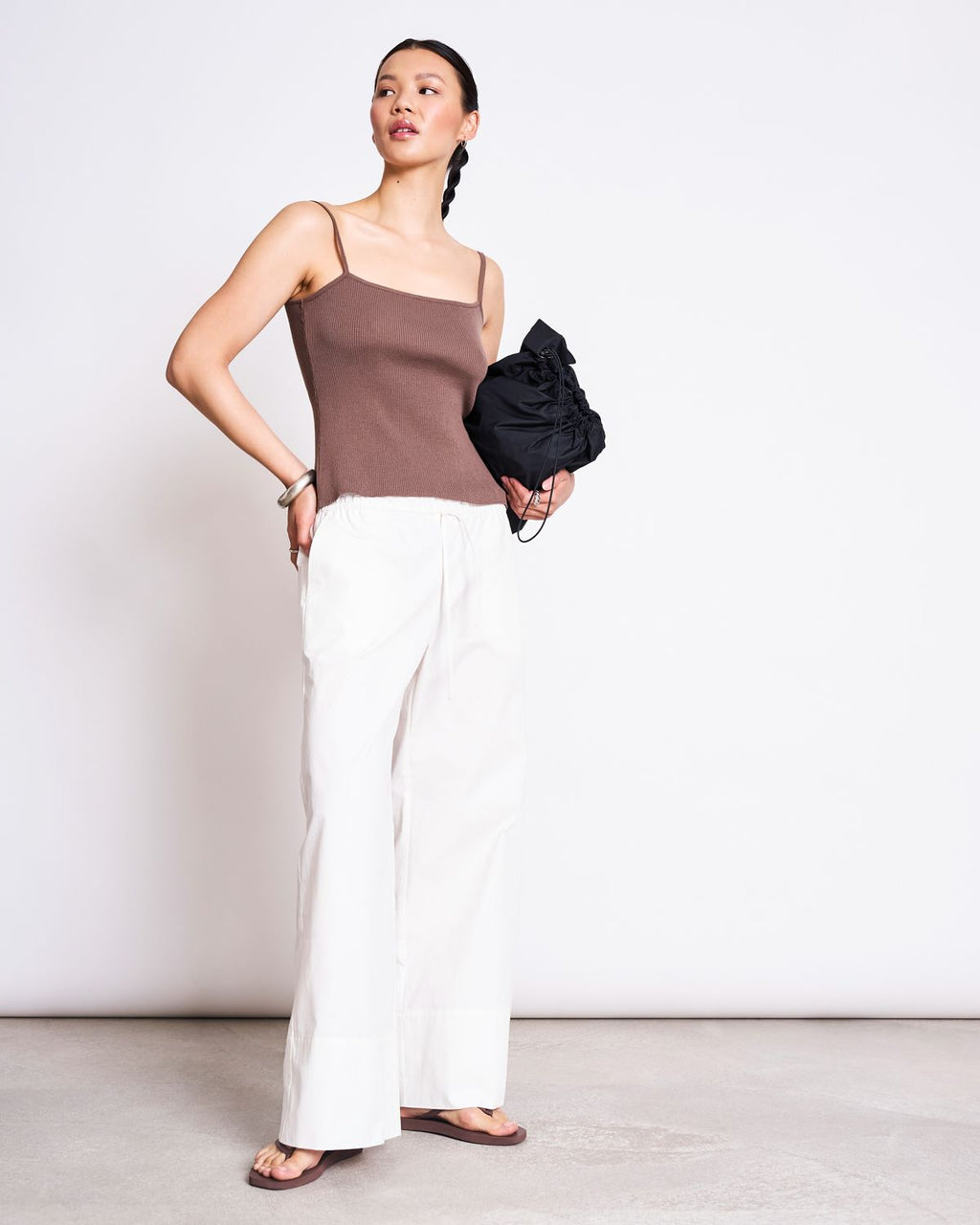 KNIT SPAGHETTI TOP CASTANEA CLAY GOTS T-shirt jan-n-june 1