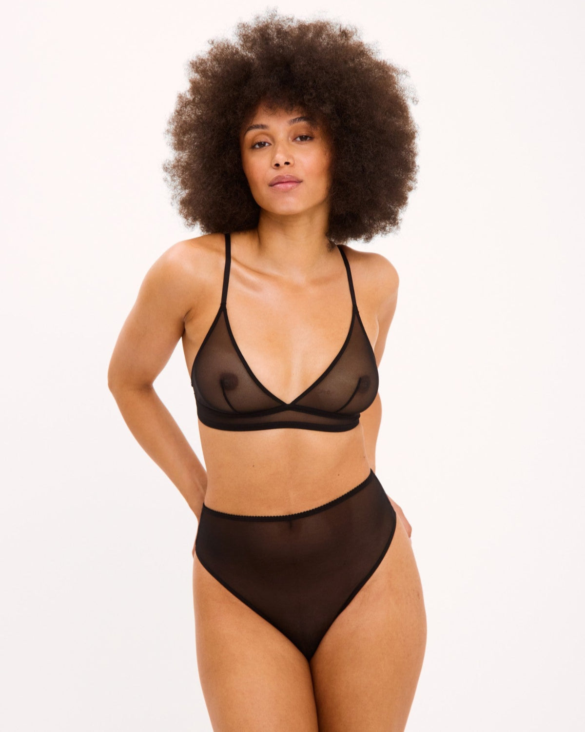 UNDERSTATEMENT MESH TRIANGLE BRALETTE BLACK Lingerie jan-n-june 5