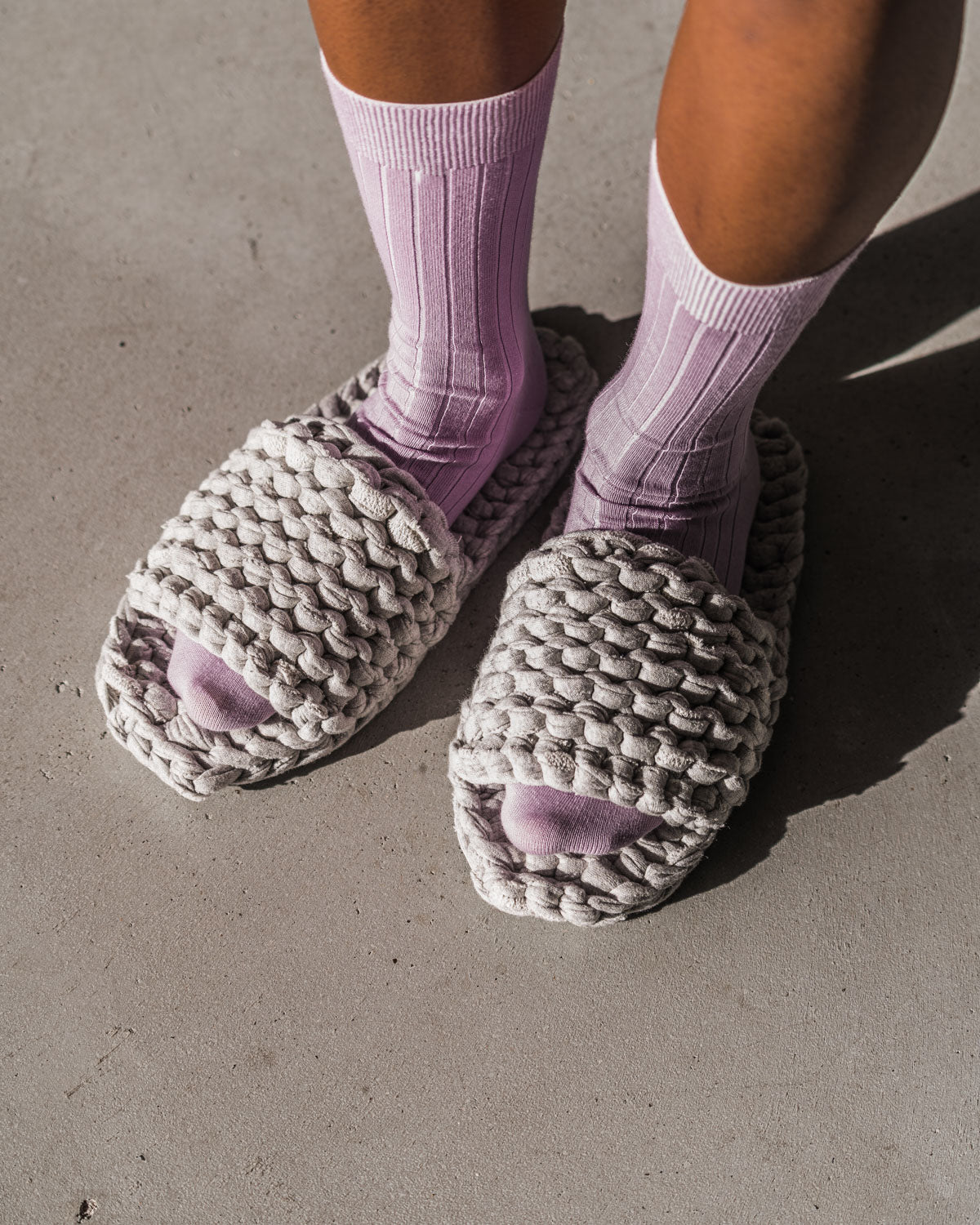 KNIT SLIPPERS BERLINETTE GREY Hausschuhe jan-n-june 1