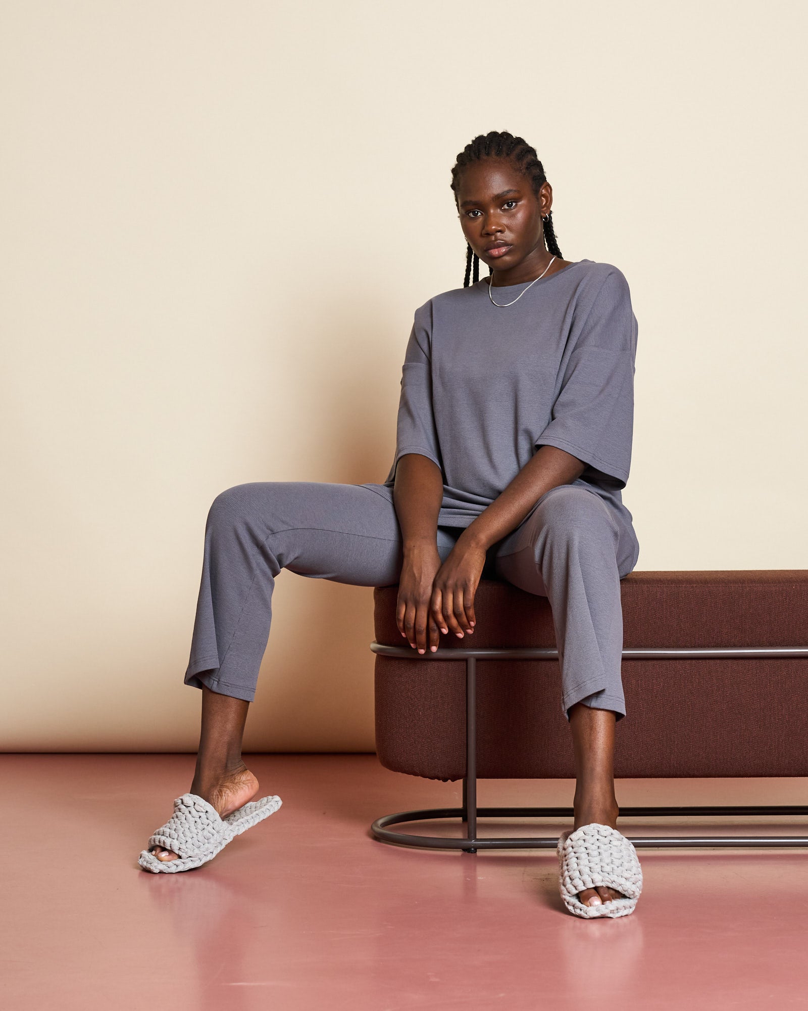 KNIT SLIPPERS BERLINETTE GREY Hausschuhe jan-n-june 3